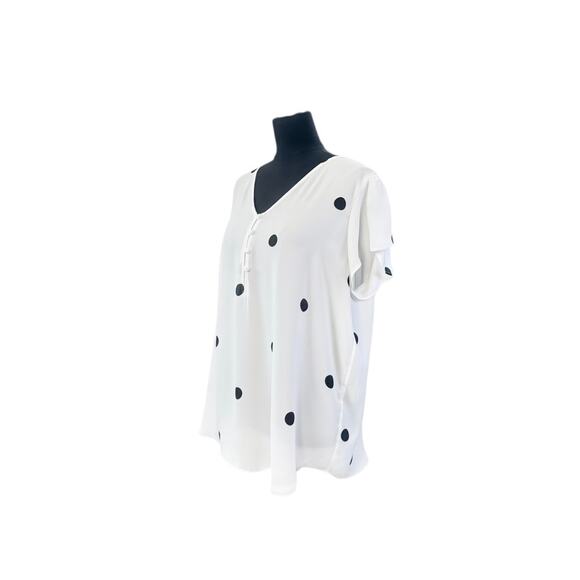 LOFT Polka Dot Flutter Sleeve Blouse - Size XL - Picture 4 of 8